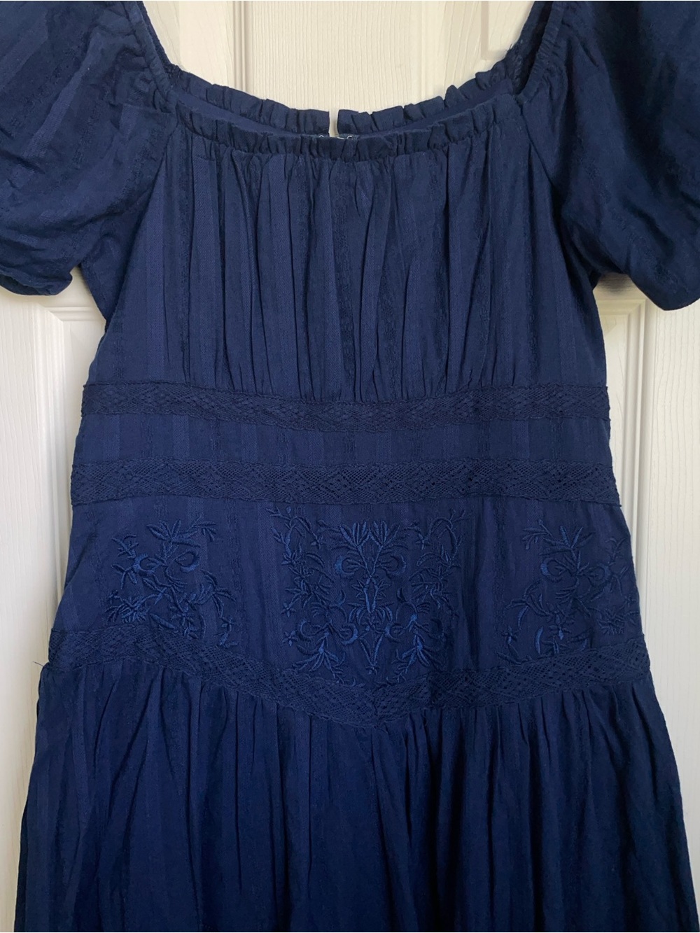 Altar'd State Blue Puff-Sleeve Maxi Dress - Picture 3 of 9
